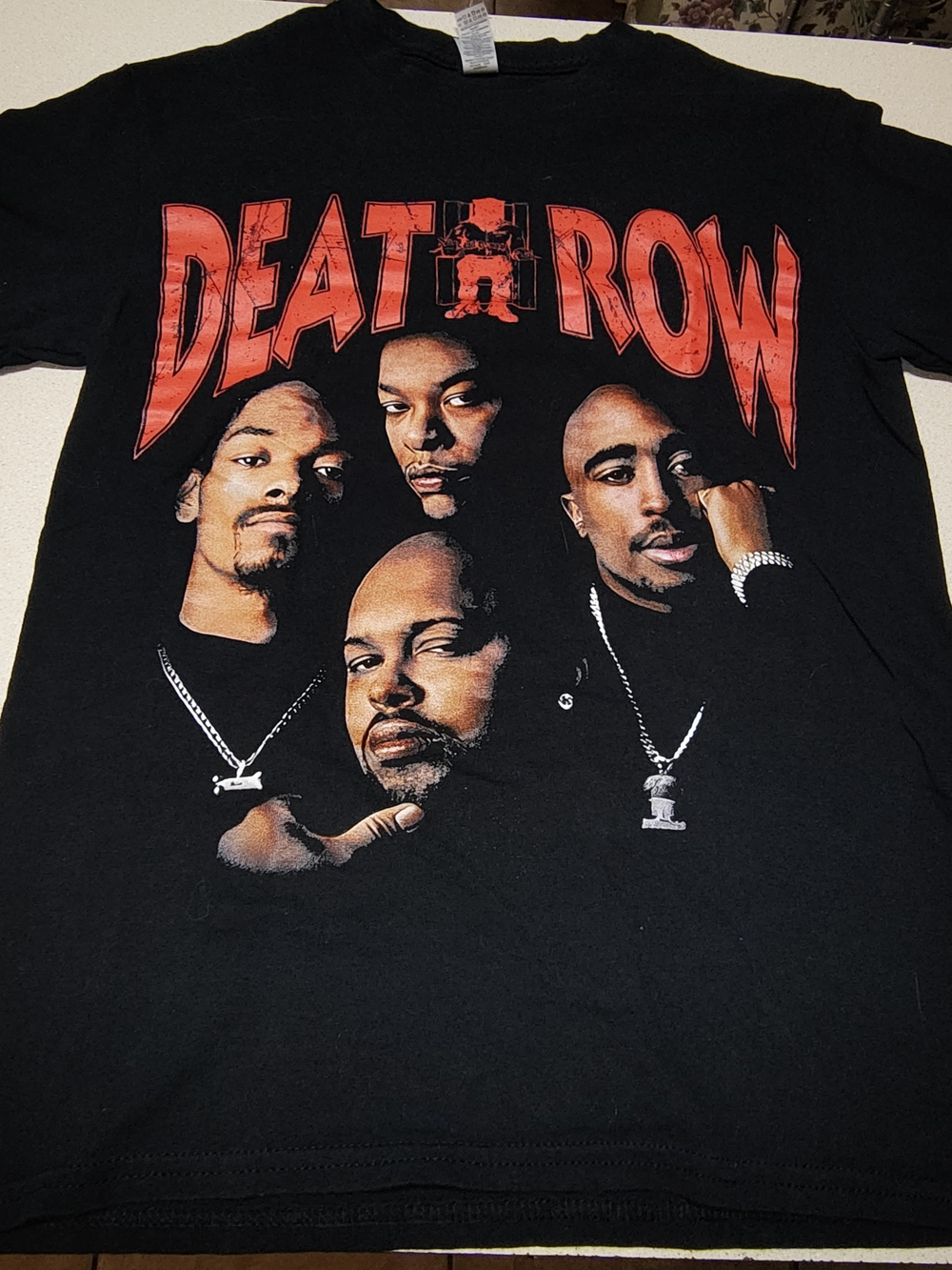 Death Row Records Graphic T-Shirt Featuring Snoop Dogg Dr. Dre Tupac & Suge Knig